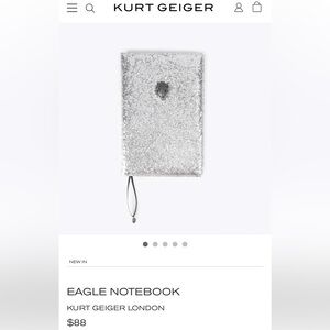 Kurt Geiger Silver Glitter Eagle Notebook